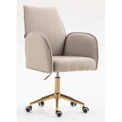 Fotel Hr280K Latte Baranek Złota Podstawa
