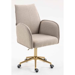 Fotel Hr280K Latte Baranek Złota Podstawa