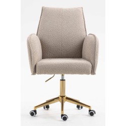 Fotel Hr280K Latte Baranek Złota Podstawa