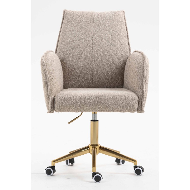 Fotel Hr280K Latte Baranek Złota Podstawa