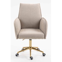 Fotel Hr280K Latte Baranek Złota Podstawa