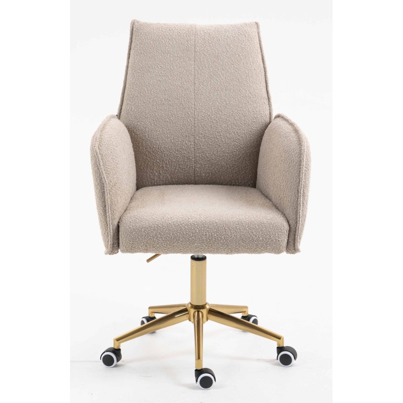 Fotel Hr280K Latte Baranek Złota Podstawa