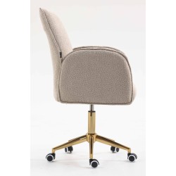 Fotel Hr280K Latte Baranek Złota Podstawa