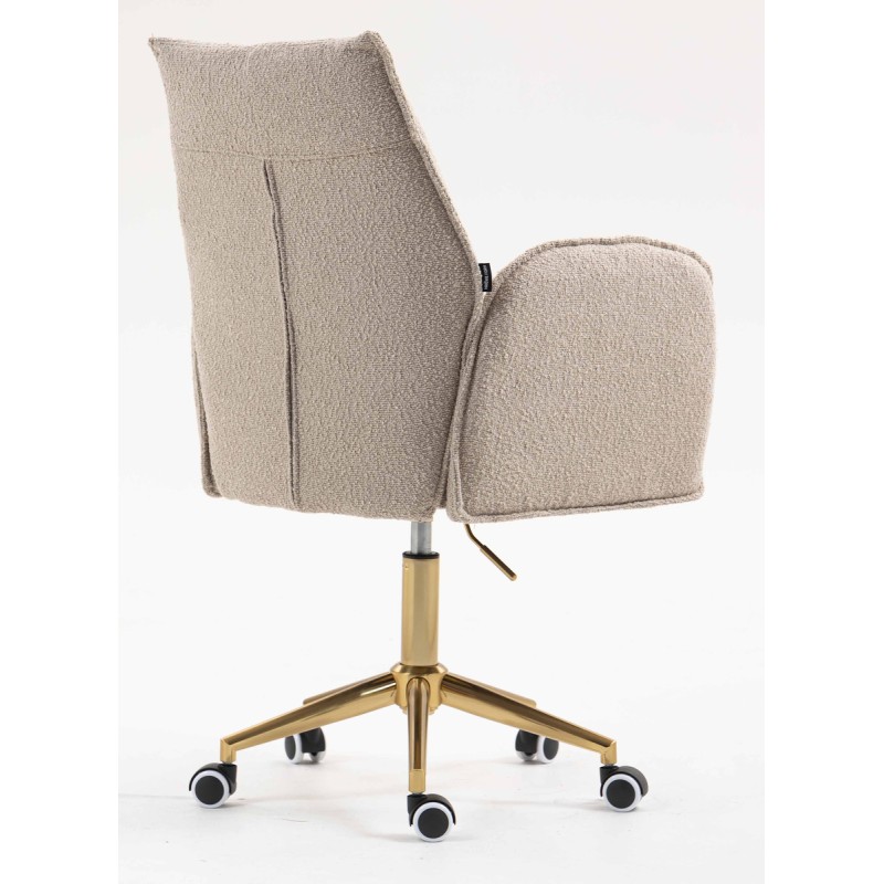 Fotel Hr280K Latte Baranek Złota Podstawa