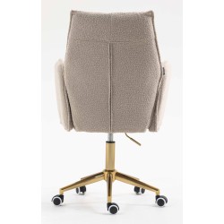 Fotel Hr280K Latte Baranek Złota Podstawa