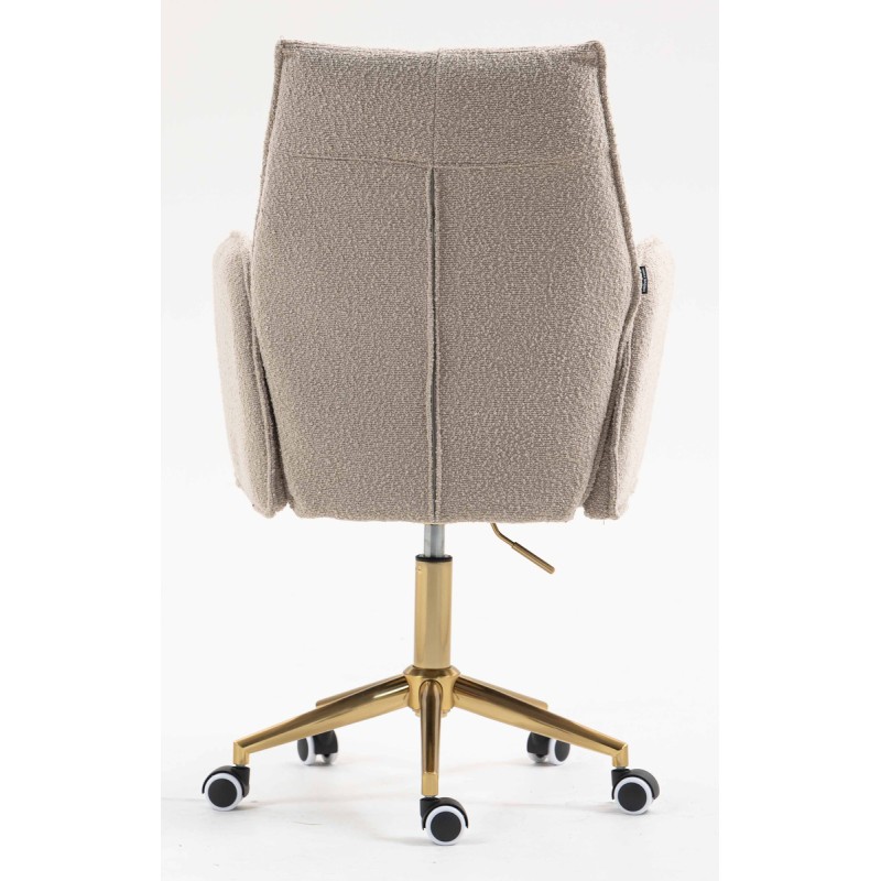 Fotel Hr280K Latte Baranek Złota Podstawa