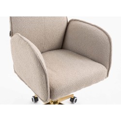 Fotel Hr280K Latte Baranek Złota Podstawa