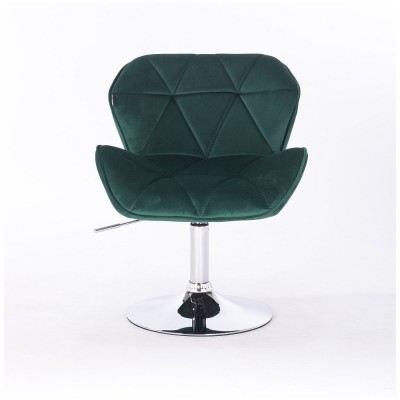 PETYR - Krzesło kosmetyczne butelkowa zieleń welur WYBÓR PODSTAW -Krzesła kosmetyczne- 
