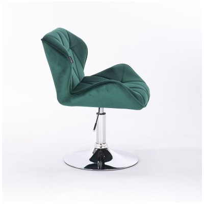 PETYR - Krzesło kosmetyczne butelkowa zieleń welur WYBÓR PODSTAW -Krzesła kosmetyczne- 
