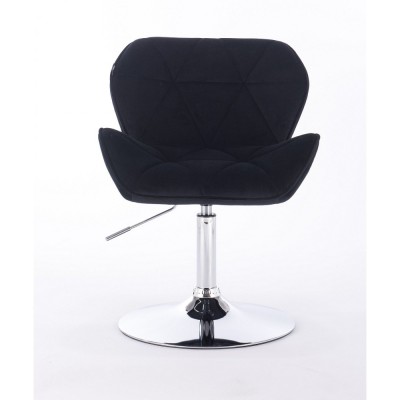 PETYR - Krzesło kosmetyczne czarne welur WYBÓR PODSTAW -Taborety kosmetyczne i hokery- 