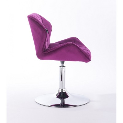 PETYR - Krzesło kosmetyczne fuksja welur WYBÓR PODSTAW -Krzesła kosmetyczne- 