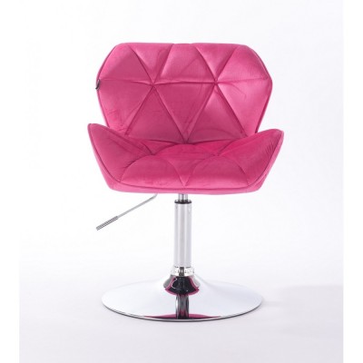 PETYR - Krzesło kosmetyczne malinowe welur WYBÓR PODSTAW -Krzesła kosmetyczne- 