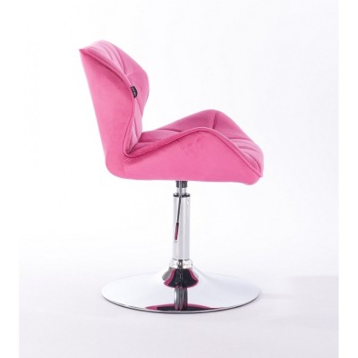 PETYR - Krzesło kosmetyczne malinowe welur WYBÓR PODSTAW -Krzesła kosmetyczne- 