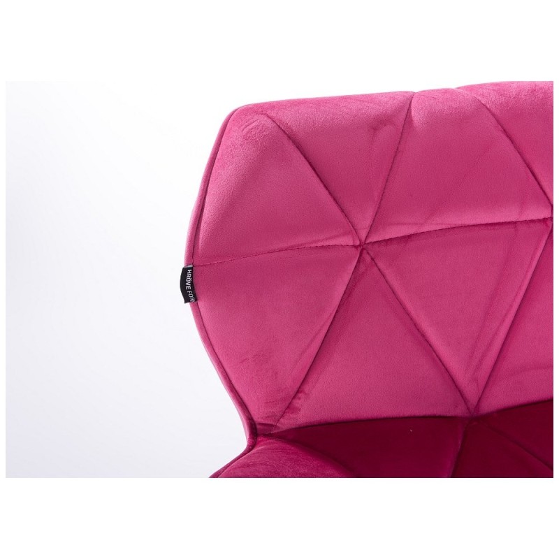 PETYR - Krzesło kosmetyczne malinowe kółka welur -Krzesła kosmetyczne- 