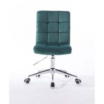 Camelia - krzesło kosmetyczne butelkowa zieleń welur -Krzesła kosmetyczne- 