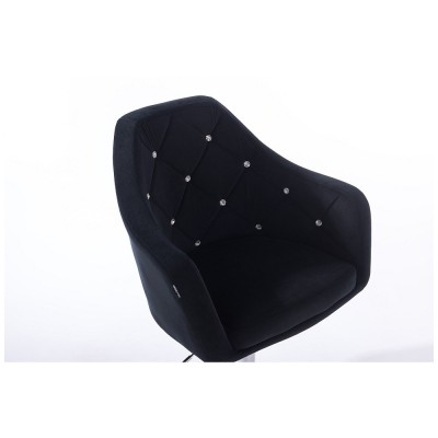 Czarne krzesło kosmetyczne BLERM CRISTAL na kółkach -Krzesła kosmetyczne- 