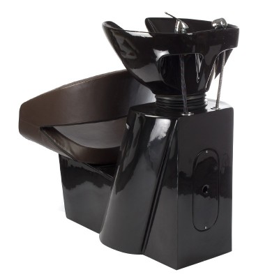 Brown shampoo chair with sink