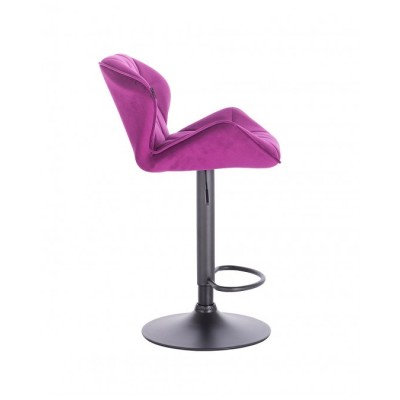 PETYR – Krzesło kosmetyczne tapicerowane fioletowe podstawa dysk z podnóżkiem -Krzesła kosmetyczne- 