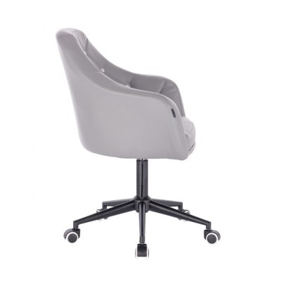 Blink HR - fotel fryzjerski szara eco-skóra podstawa czarna -Fotele fryzjerskie- 