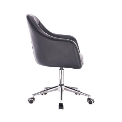 Blink HR - fotel fryzjerski czarna eco-skóra podstawa chrom -Fotele fryzjerskie- 