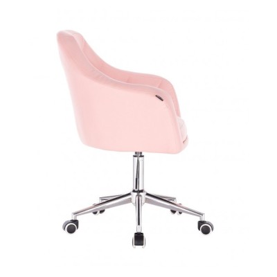 Blink HR - fotel fryzjerski różowa eco-skóra podstawa chrom -Fotele fryzjerskie- 