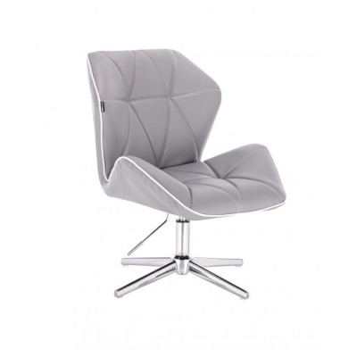 Szare krzesło kosmetyczne CRONO geometryczny wzór WYBÓR PODSTAW -Krzesła kosmetyczne- 