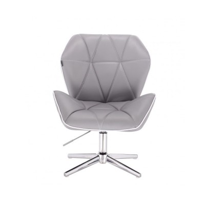 Szare krzesło kosmetyczne CRONO geometryczny wzór WYBÓR PODSTAW -Krzesła kosmetyczne- 