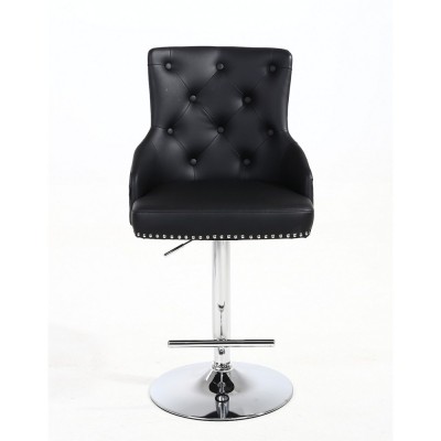 Claris – Krzesło kosmetyczne, czarna eco skóra, na wysokim podnośniku -Poczekalnia tattoo studio- 