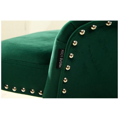 Claris - fotel kosmetyczny na wysokim podnośniku butelkowa zieleń welur -Krzesła kosmetyczne- 