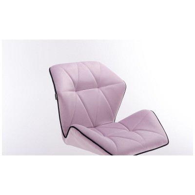 CRONO - Krzesło kosmetyczne wrzosowy welur dysk złoty -Krzesła kosmetyczne- 