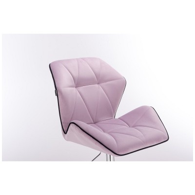 CRONO - Krzesło kosmetyczne wrzos welur podstawa cross chrom -Krzesła kosmetyczne- 