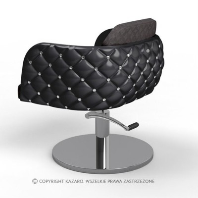 Czarny pikowany fotel fryzjerski - DIAMANTE -Diamante- 