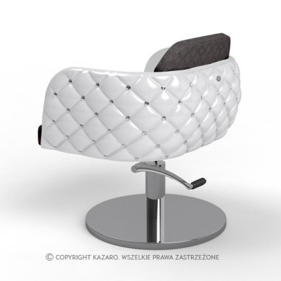 Biało-czarny pikowany fotel fryzjerski - DIAMANTE -Diamante- 