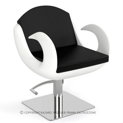 FIORE - Fotel fryzjerski czarno-biały