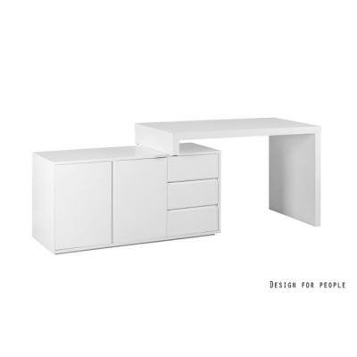 Białe biurko kosmetyczne Tivano lakierowane wysoki połysk -Biurka kosmetyczne- 