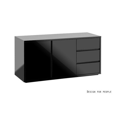 Marin - Eleganckie biurko kosmetyczne z szafką czarne -Biurka- 