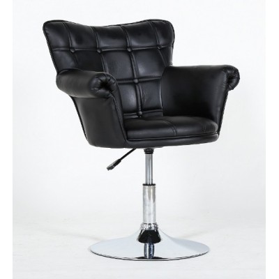 LORA  - Fotel fryzjerski czarny -Krzesła kosmetyczne- 