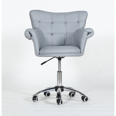 LORA CRISTAL  - Fotel fryzjerski szary -Krzesła kosmetyczne- 