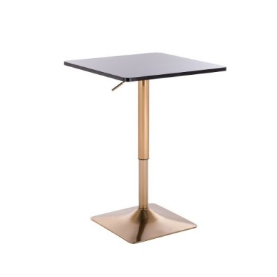 VOLA - Kwadratowy stolik obrotowy - czarny, złoty kwadrat -Stoliki do poczekalni- 