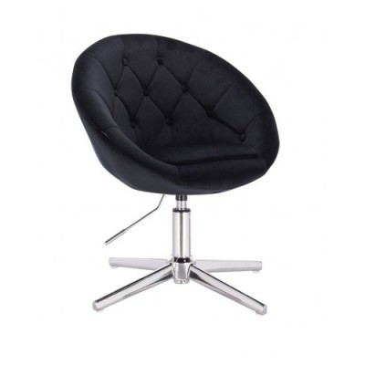 Ultra wygodne krzesło kosmetyczne BLOM czarne welur -Krzesła kosmetyczne- 