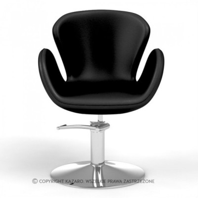 Czarny geometryczny fotel fryzjerski AQUA -Aqua- 