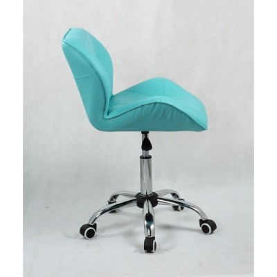 PETYR ECO - Krzesło kosmetyczne turkusowe na kółkach -Taborety kosmetyczne i hokery- 