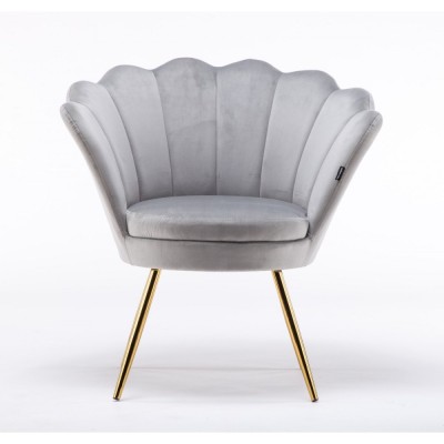 ARIA - Fotel muszelka stalowy welur -Fotele- 