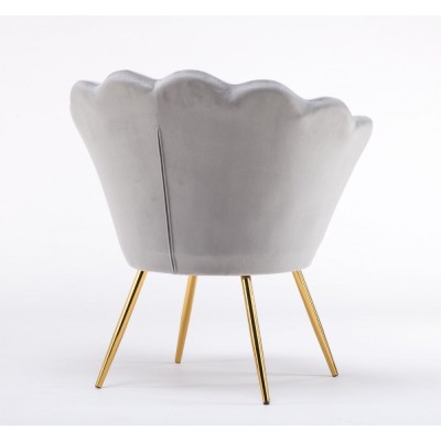 ARIA - Fotel muszelka stalowy welur -Fotele- 