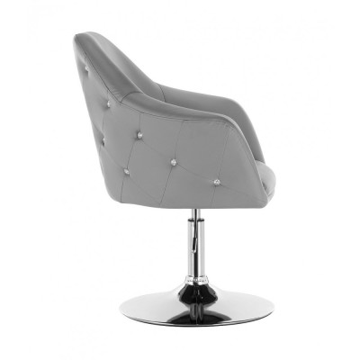 Blink Zet - Fotel fryzjerski szary pikowany kryształki WYBÓR PODSTAW -Fotele fryzjerskie- 