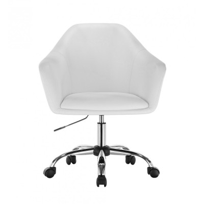 Blink Zet - Fotel fryzjerski biały z kólkami -Fotele fryzjerskie- 