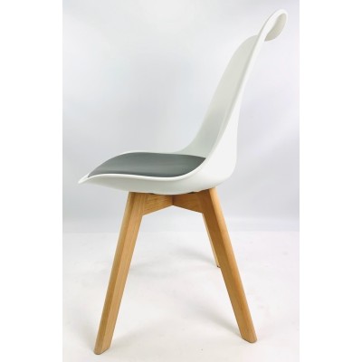 Krzesło MONZA ST WHITE GREY PU -Krzesła- 