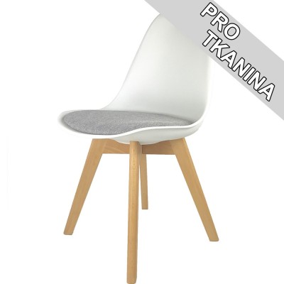 Krzesło MONZA ST WHITE and Grey Fabric V -Krzesła- 