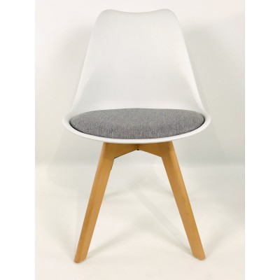 Krzesło MONZA ST WHITE Grey Fabric II -Krzesła- 