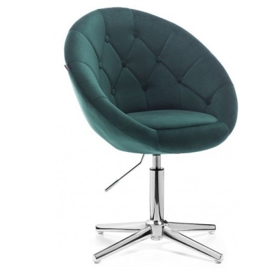 Okrągłe krzesło BLOM kosmetyczne - glamour butelkowa zieleń